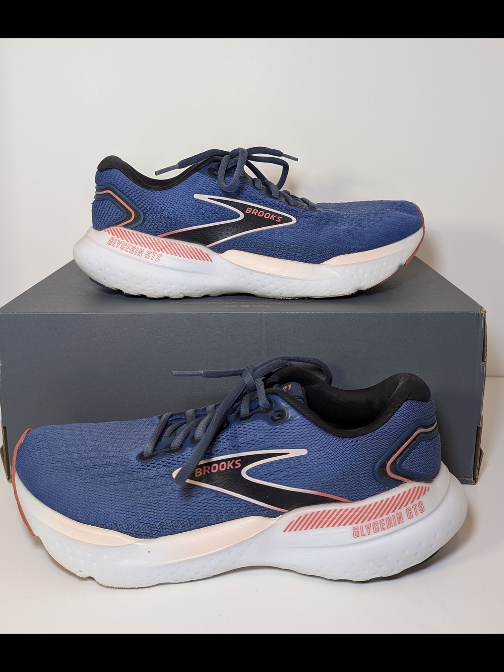 Brooks Glycerin GTS 21 Women's Size 9 Blue Icy Pink Rose Running Shoes - Picture 2 of 7